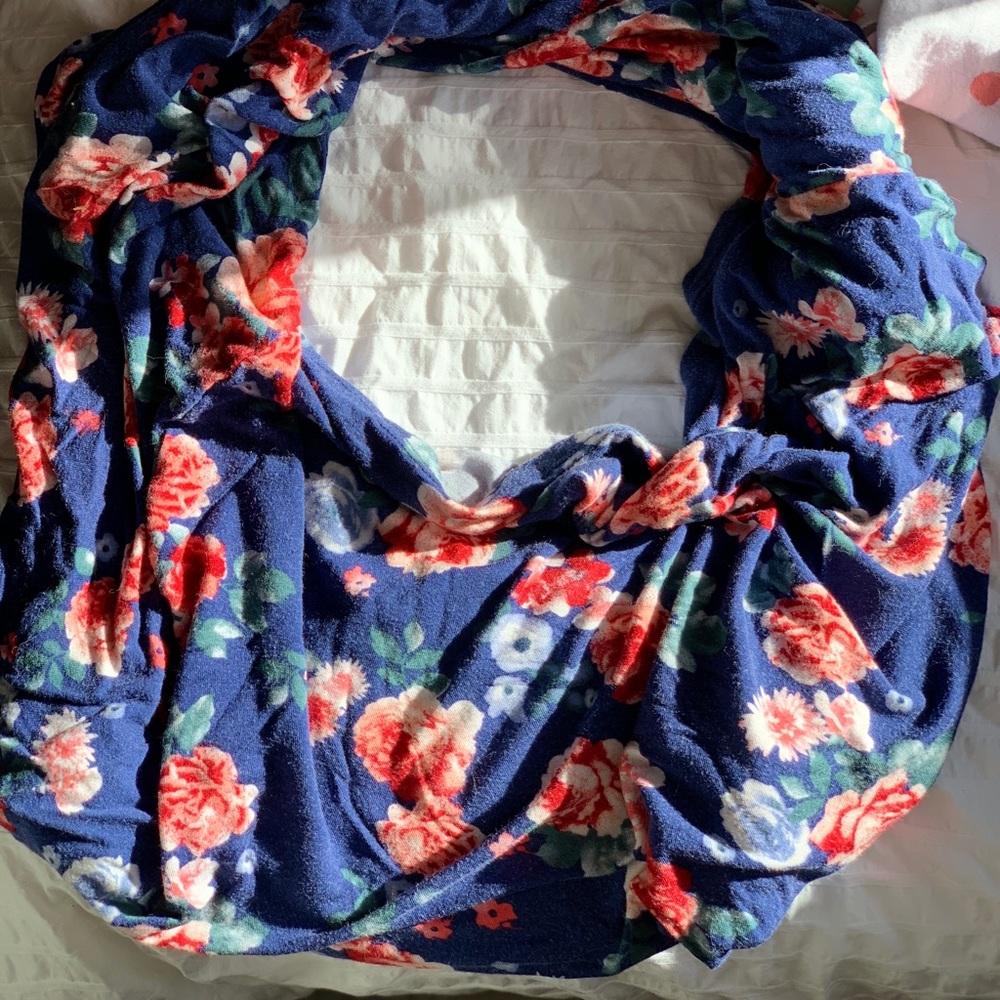 SOLD Covered goods floral nursing scarf